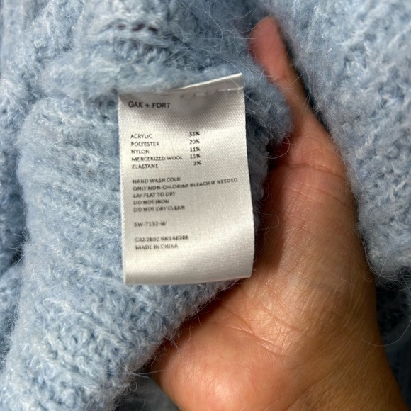 Oak + Fort Light Blue Oversized Sweater - Picture 3 of 4